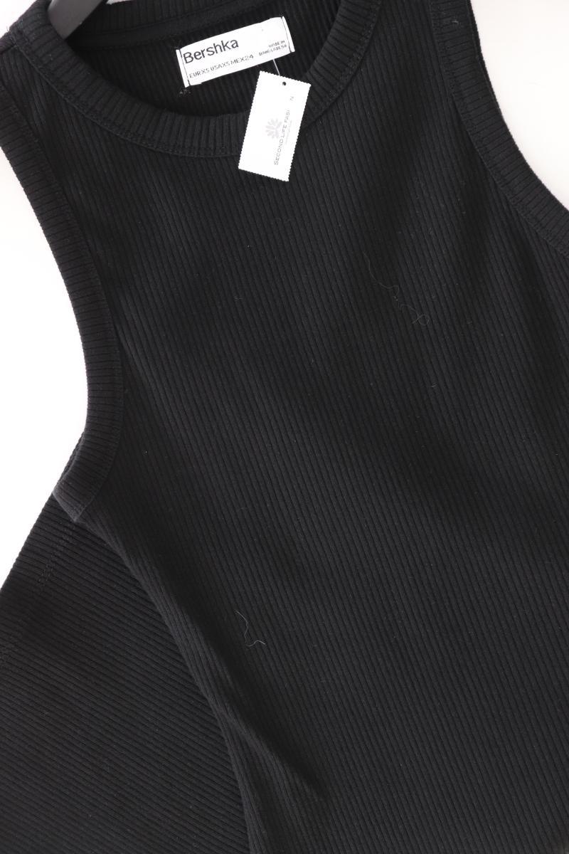 Bershka Schlauchkleid Gr. XS Ärmellos schwarz aus Baumwolle