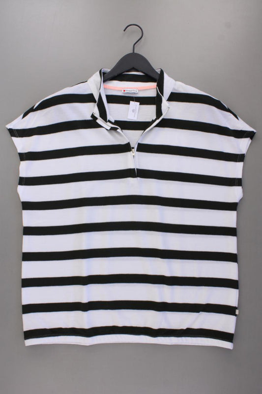 Street One Shirt olivgrün gestreift  Gr. 46 Kurzarm weiß