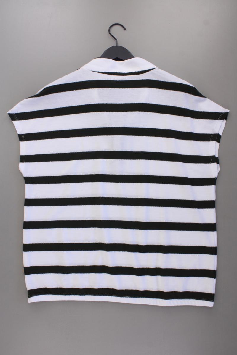 Street One Shirt olivgrün gestreift Gr. 46 Kurzarm weiß
