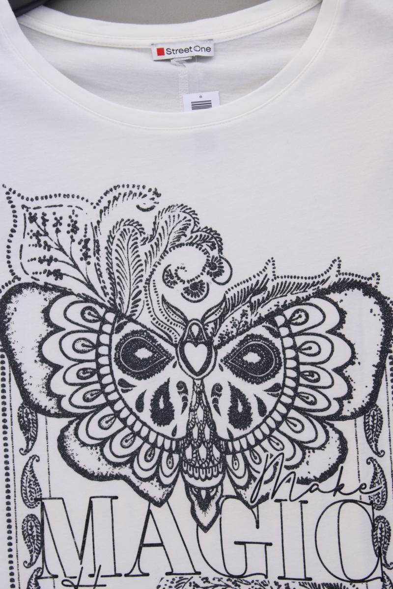Street One Printshirt Gr. 46 Kurzarm weiß