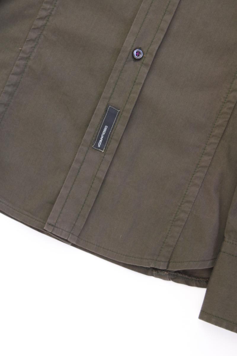 Dsquared2 Langarmhemd für Herren Gr. M olivgrün aus Baumwolle