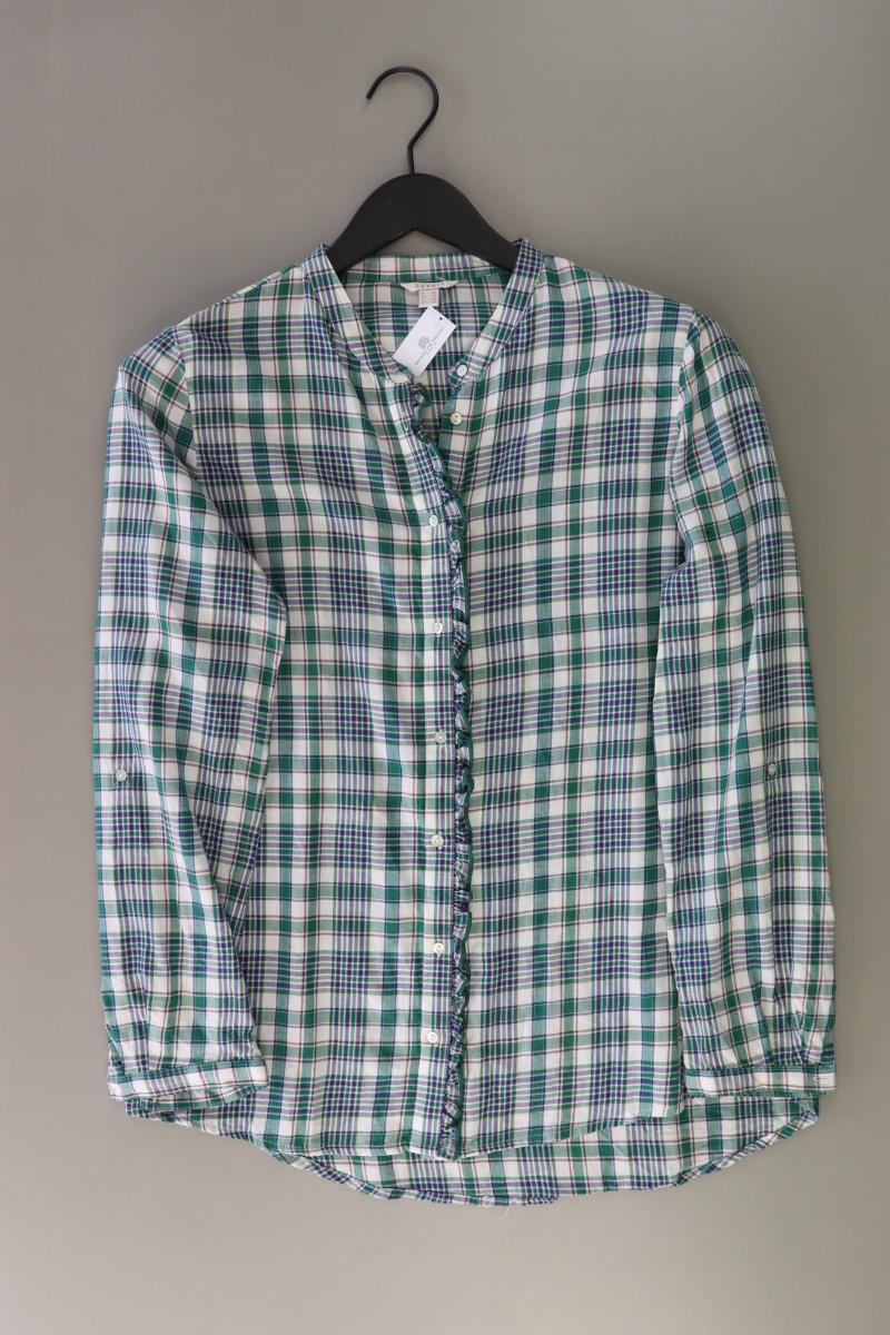 Esprit Karobluse Gr. 40 kariert Langarm grün aus Baumwolle