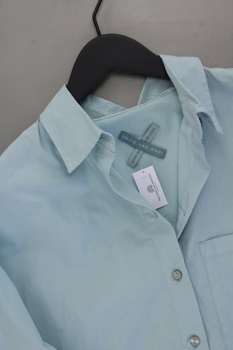 Smith & Soul Oversize Bluse Gr. XS Langarm blau aus Baumwolle