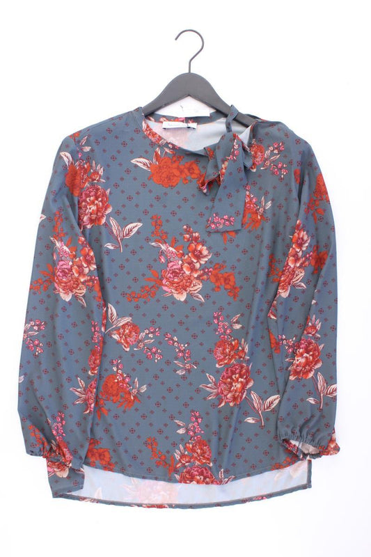 Feelings Sound Bluse Gr. 42 mit Blumenmuster Langarm blau