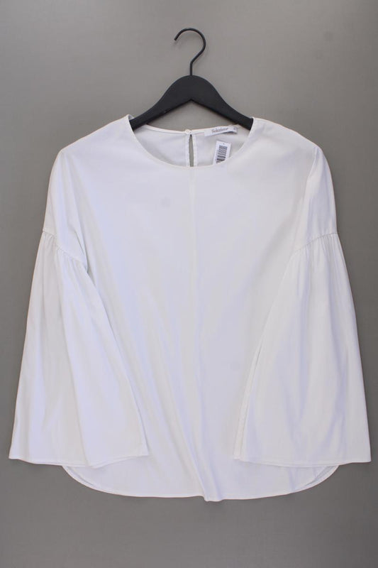 Soluzione Classic Bluse Gr. 38 Trompetenärmel weiß aus Baumwolle