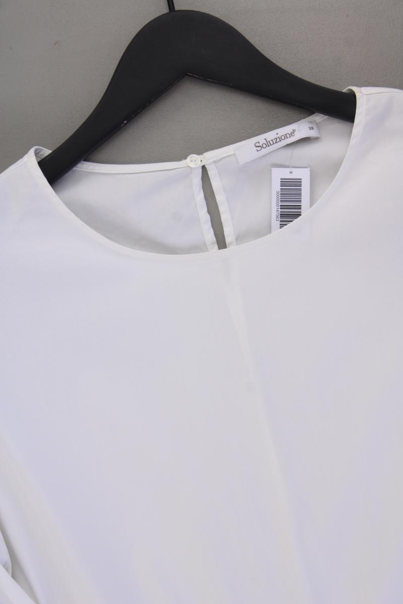 Soluzione Classic Bluse Gr. 38 Trompetenärmel weiß aus Baumwolle
