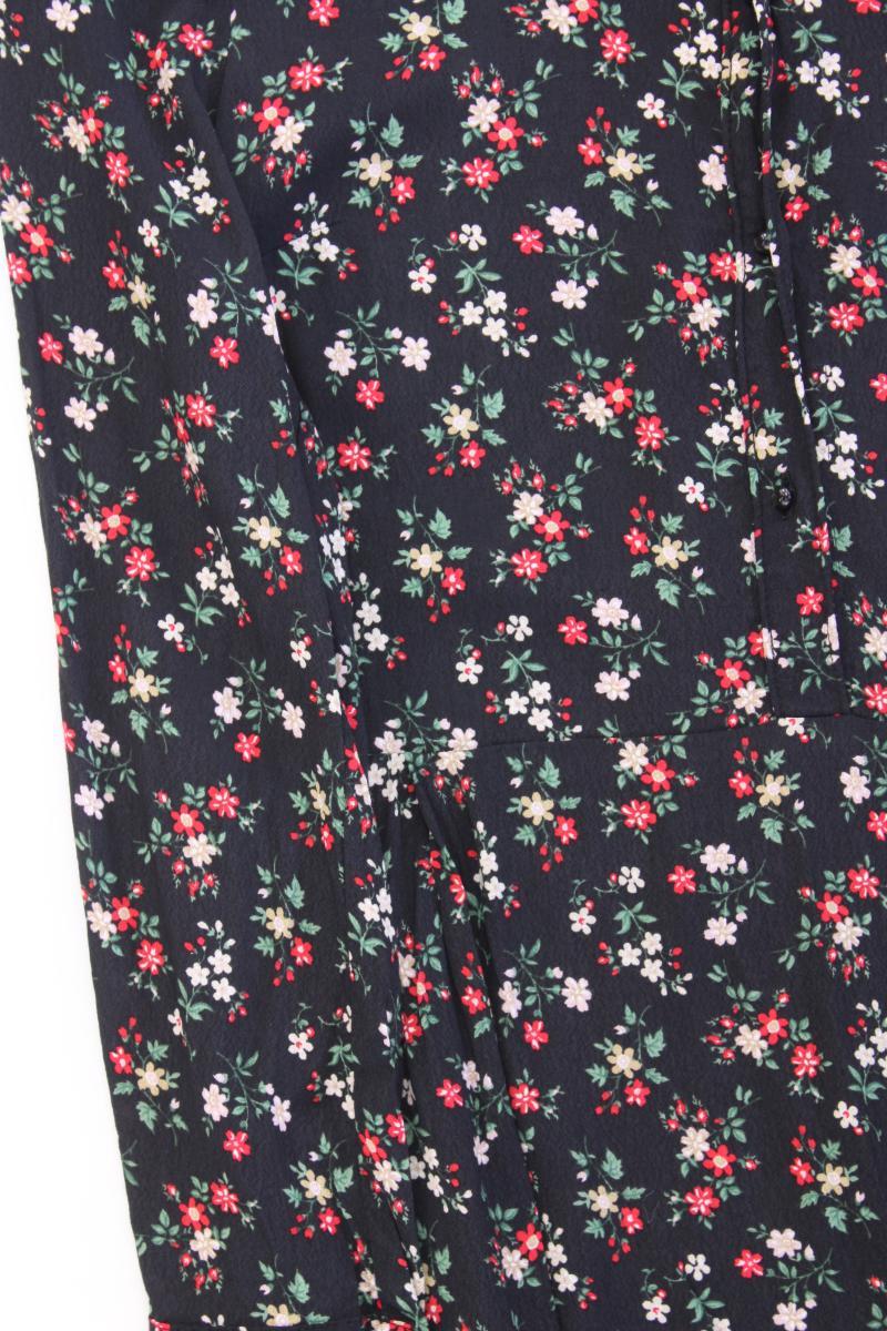 Set Langarmkleid Gr. 36 mit Blumenmuster neuwertig schwarz aus Viskose