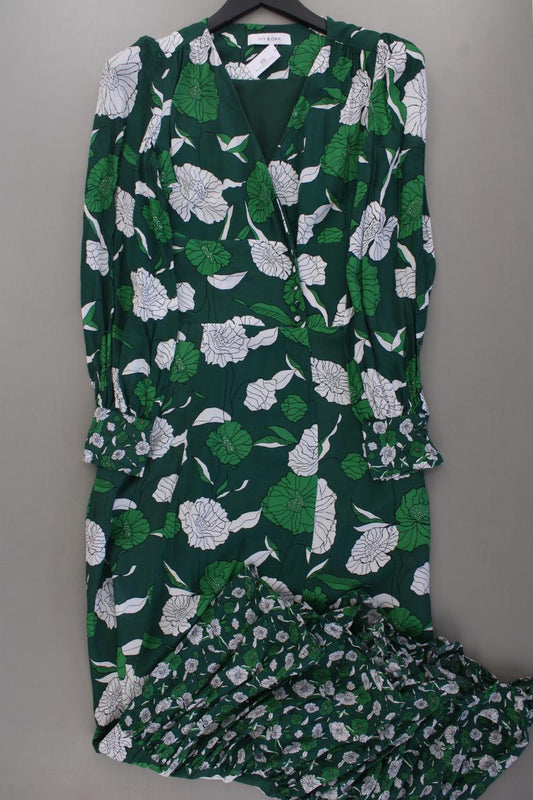 Ivy Oak Langarmkleid Gr. 34 mit Blumenmuster neuwertig grün aus Viskose