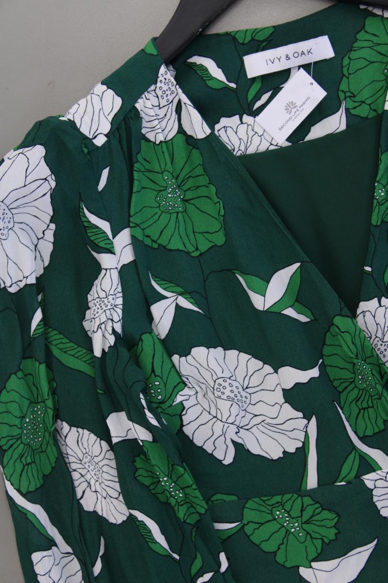 Ivy Oak Langarmkleid Gr. 34 mit Blumenmuster neuwertig grün aus Viskose