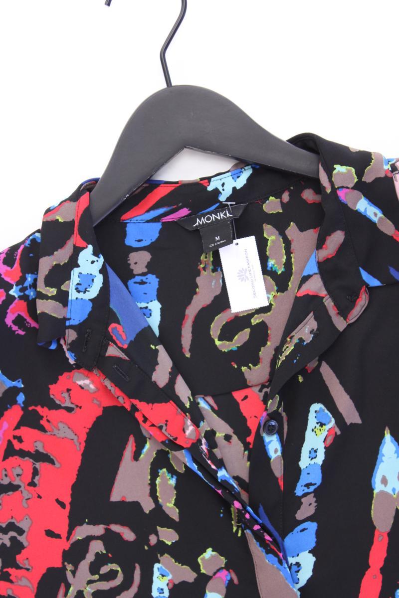 Monki Kurzarmbluse Gr. M geometrisches Muster neuwertig mehrfarbig aus Polyester