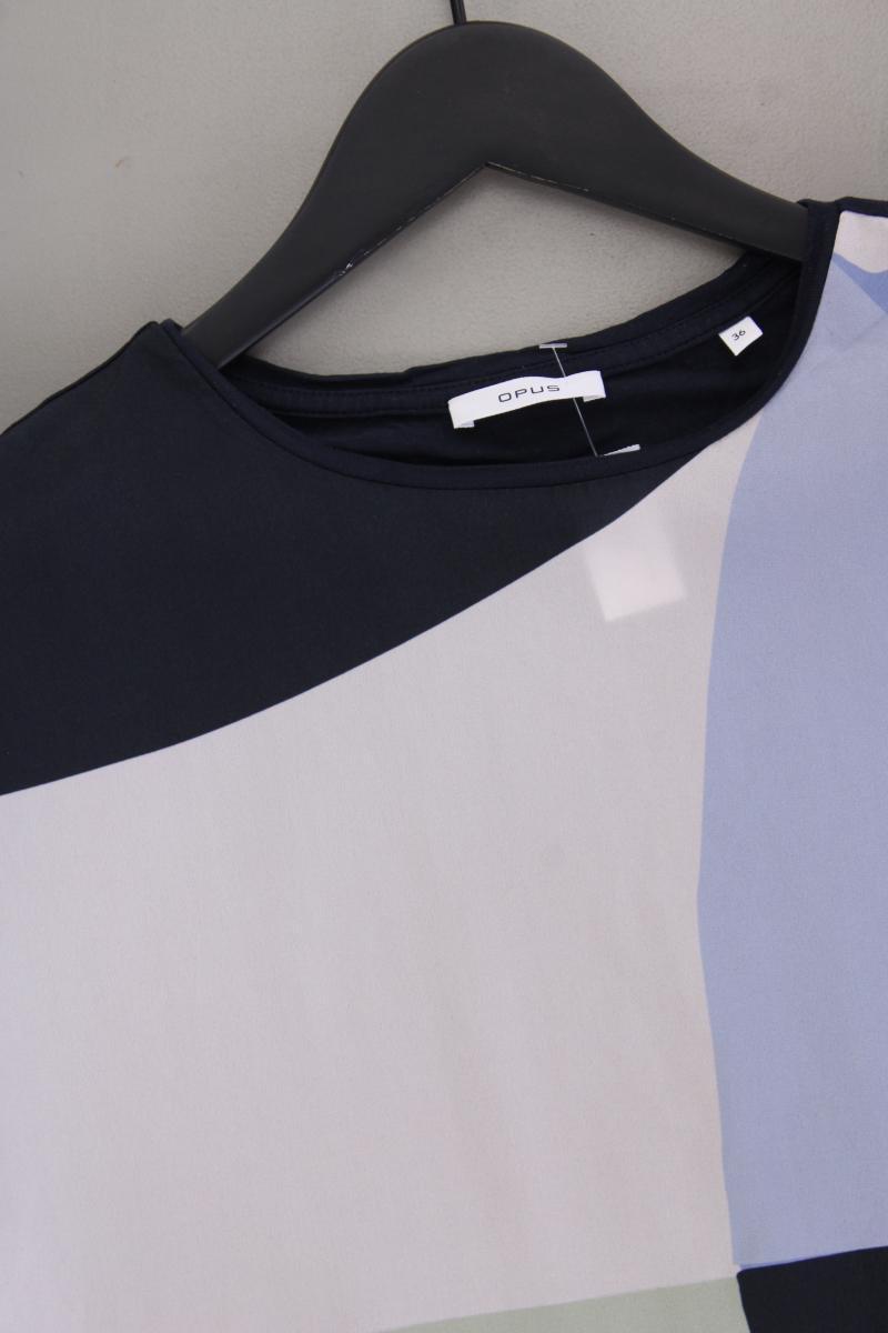 Opus Bluse Modell Safeda Shapes Gr. 36 geometrisches Muster Kurzarm blau