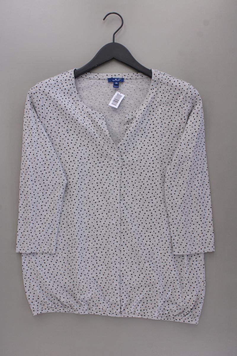 Tom Tailor Classic Shirt Gr. XL gepunktet 3/4 Ärmel grau aus Baumwolle