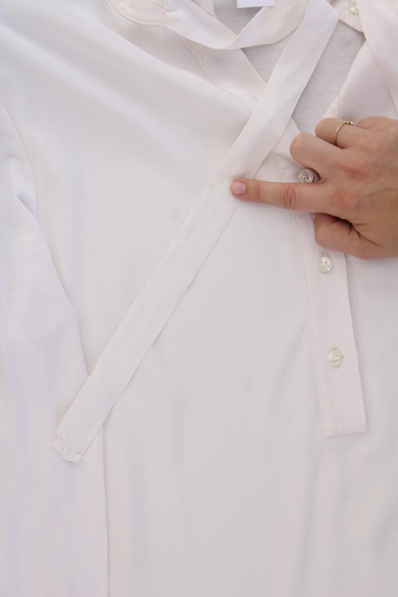 Seventy Sergio Tegon Schluppenbluse Gr. IT 44 (M) Langarm creme aus Viskose