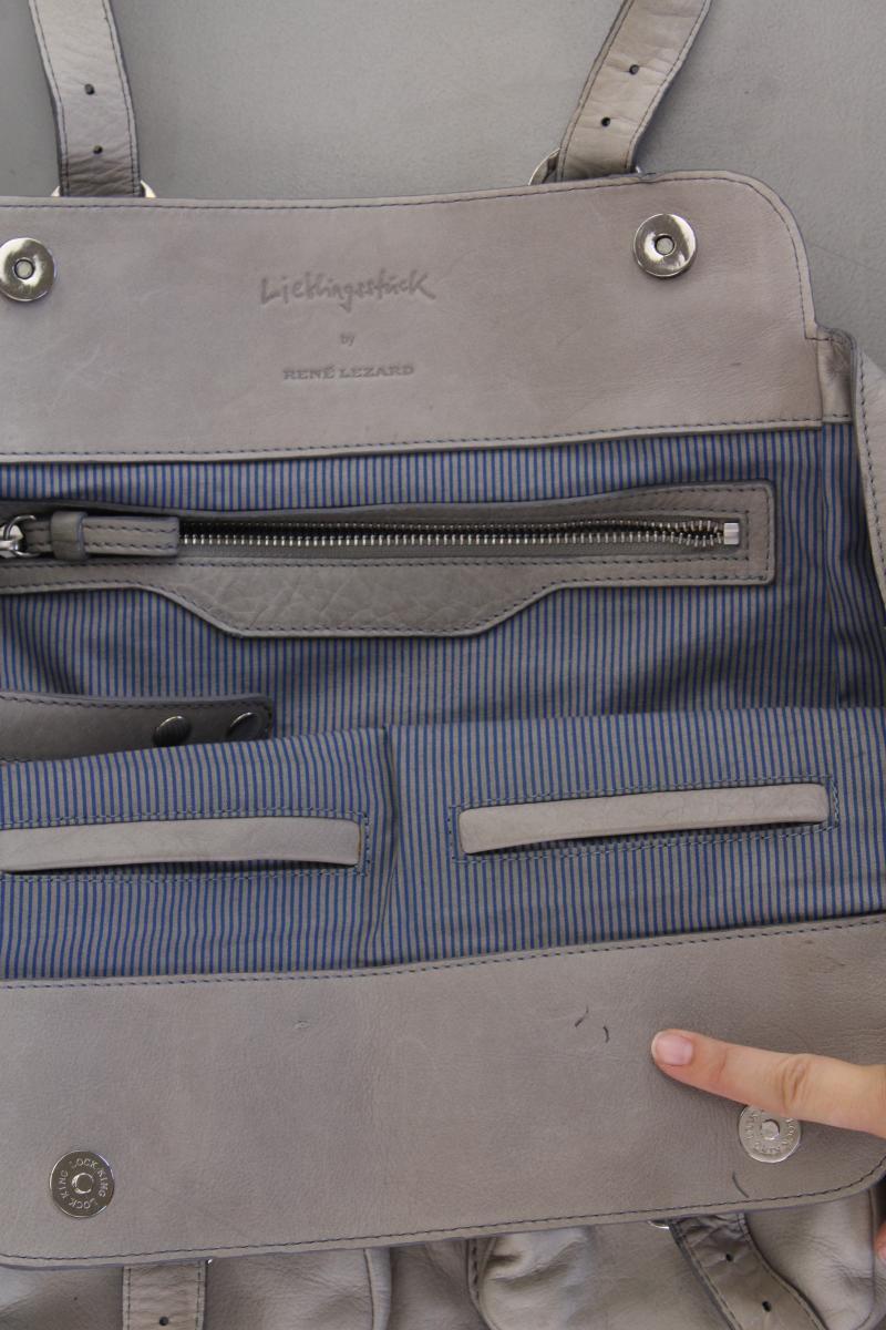 René Lezard Henkeltasche grau aus Leder