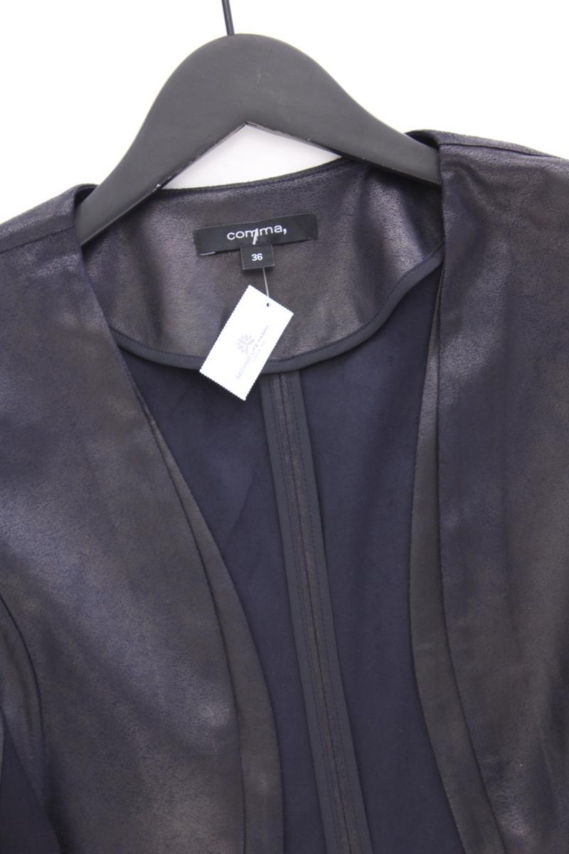 comma, Cardigan in Wildlederoptik Gr. 36 neuwertig Langarm schwarz aus Polyester
