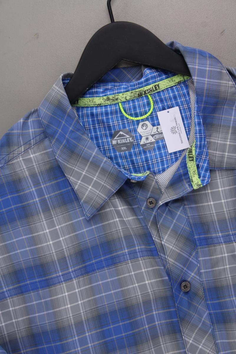 Mckinley Karohemd für Herren Gr. XXL kariert Kurzarm blau aus Polyester