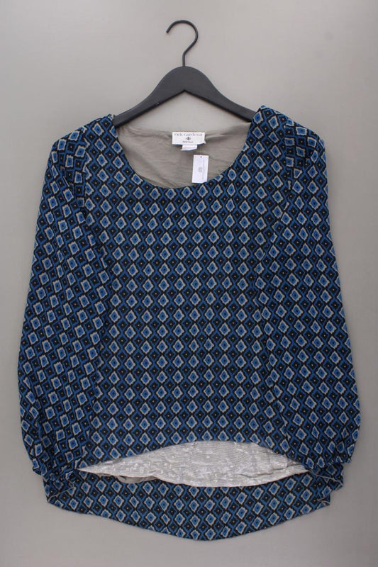 rick cardona Langarmbluse Gr. 38 geometrisches Muster mit Pailletten blau