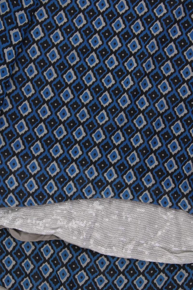 rick cardona Langarmbluse Gr. 38 geometrisches Muster mit Pailletten blau