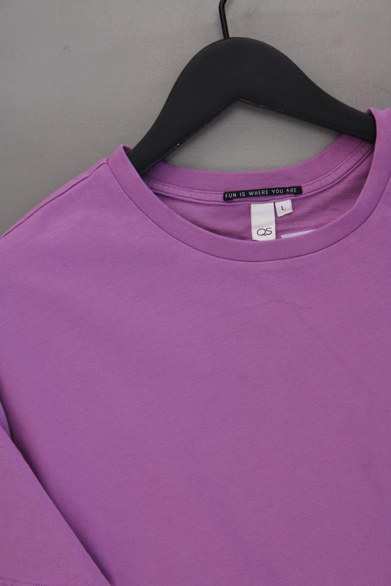 QS by s.Oliver T-Shirt Gr. L Kurzarm lila aus Baumwolle