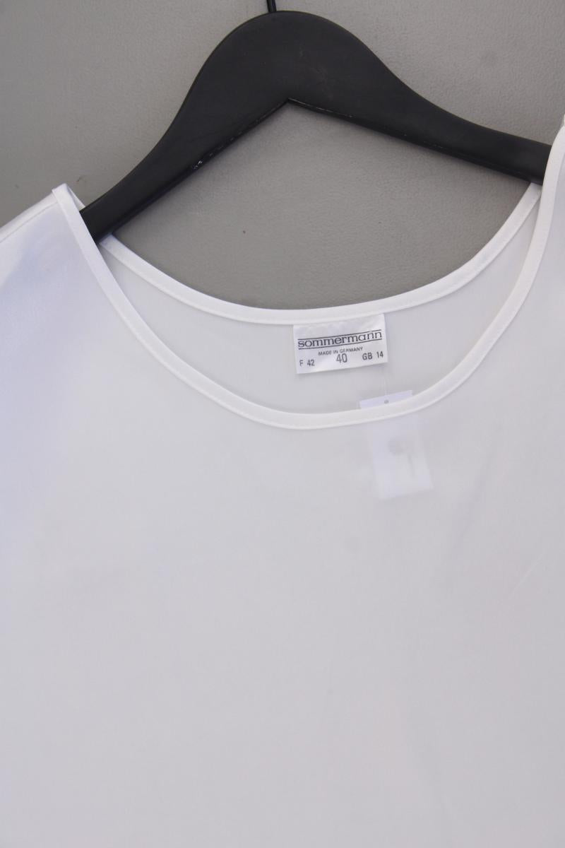 Sommermann Ärmellose Bluse Gr. 40 neuwertig weiß aus Polyester
