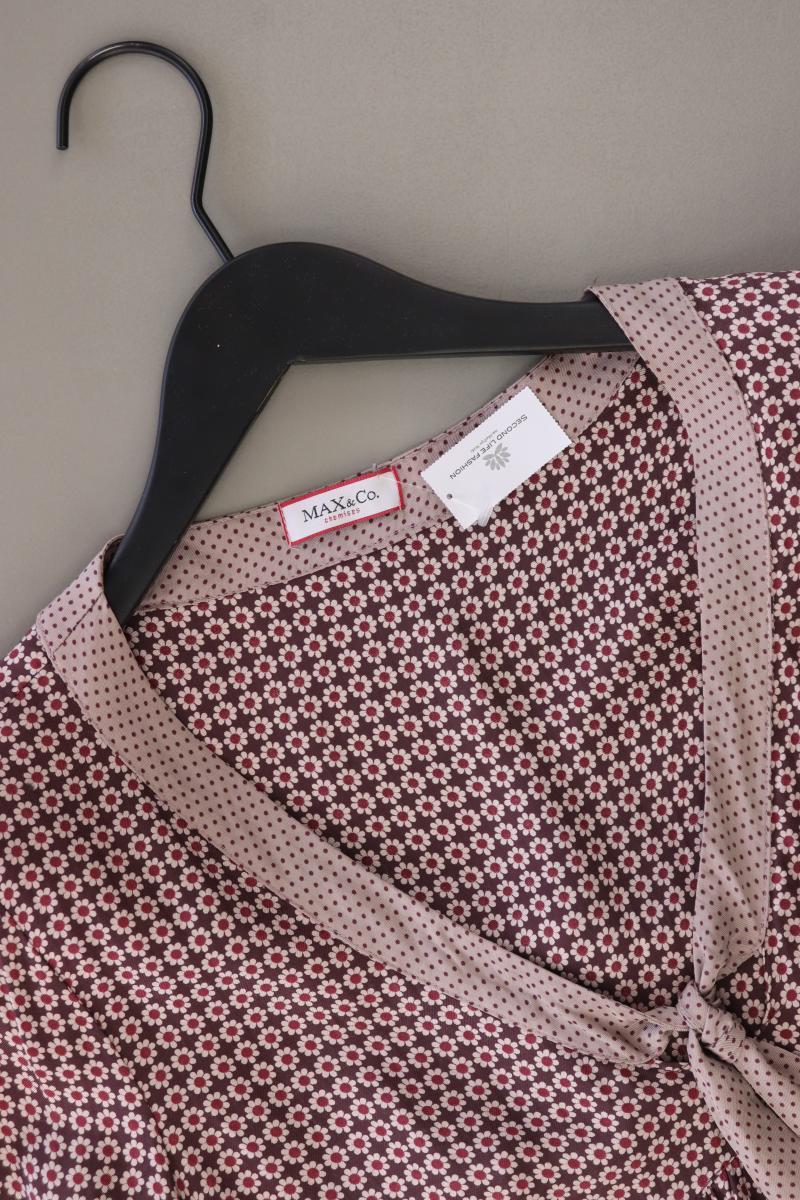MaxCo. Regular Bluse Gr. 42 mit Blumenmuster 3/4 Ärmel rosa aus Viskose