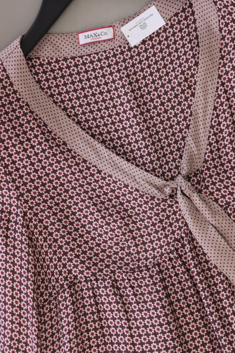 MaxCo. Regular Bluse Gr. 42 mit Blumenmuster 3/4 Ärmel rosa aus Viskose