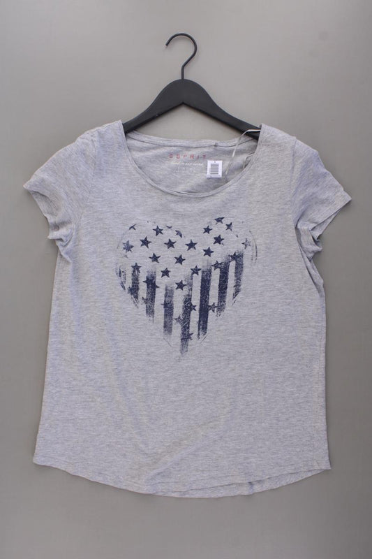 Esprit Printshirt Gr. L Kurzarm grau