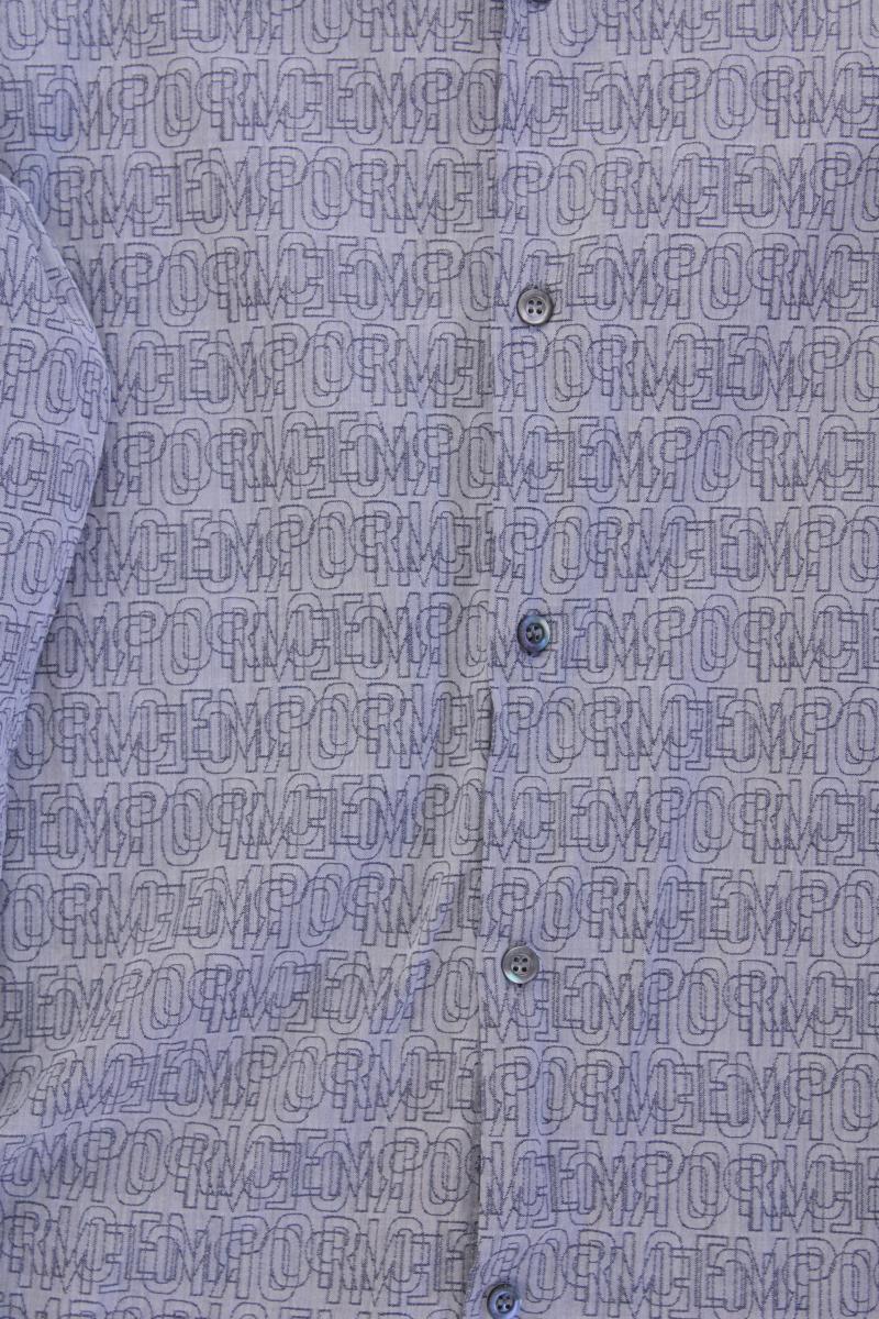 Emporio Armani Langarmhemd für Herren Gr. L grau aus Baumwolle