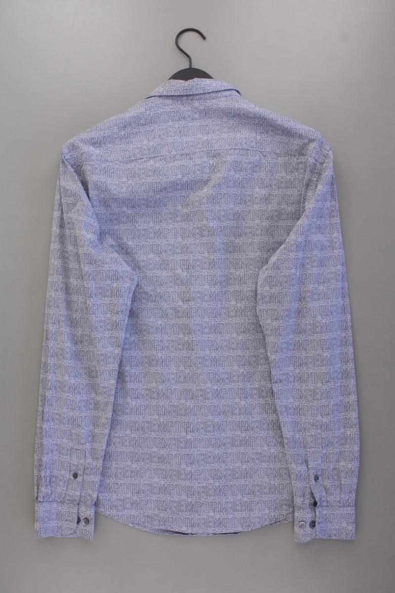 Emporio Armani Langarmhemd für Herren Gr. L grau aus Baumwolle