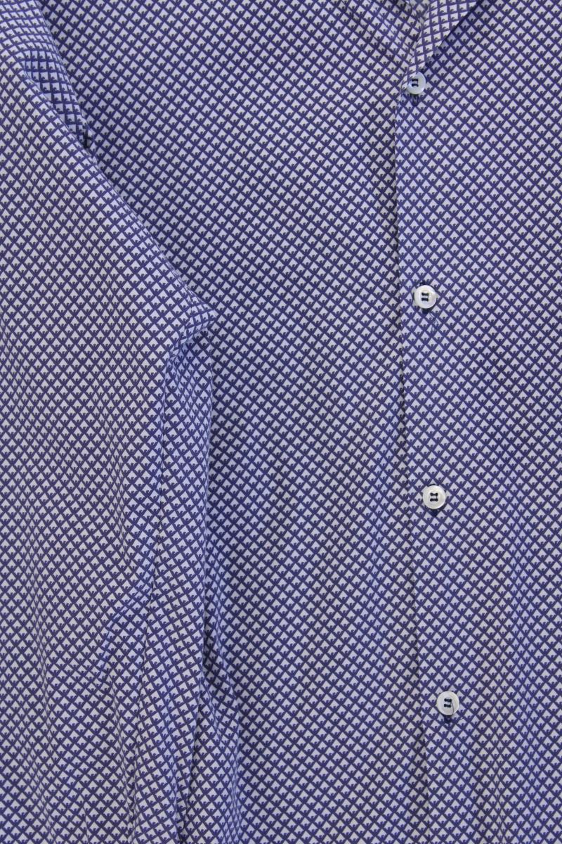 Emporio Armani Langarmhemd für Herren Gr. XL geometrisches Muster blau
