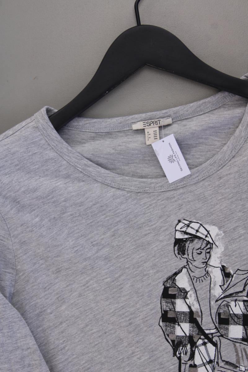 Esprit Printshirt Gr. XXL 3/4 Ärmel grau aus Baumwolle