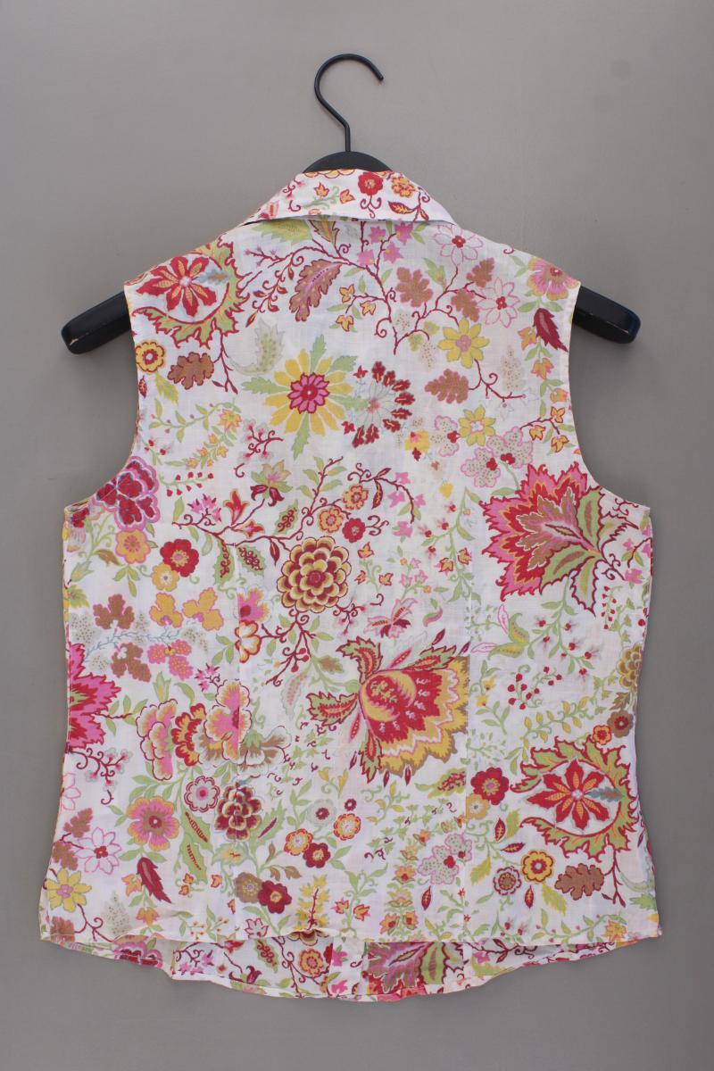 Marco Pecci Leinenbluse Gr. 38 mit Blumenmuster Ärmellos mehrfarbig