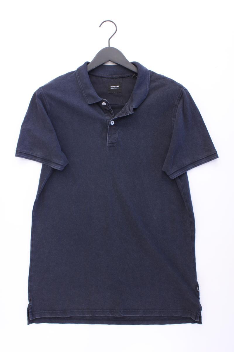 ONLY & SONS Poloshirt für Herren Gr. M neuwertig Kurzarm grau aus Baumwolle
