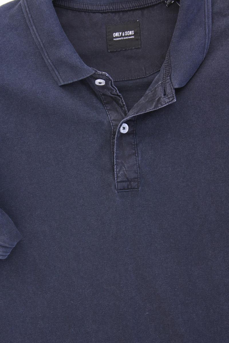 ONLY & SONS Poloshirt für Herren Gr. M neuwertig Kurzarm grau aus Baumwolle
