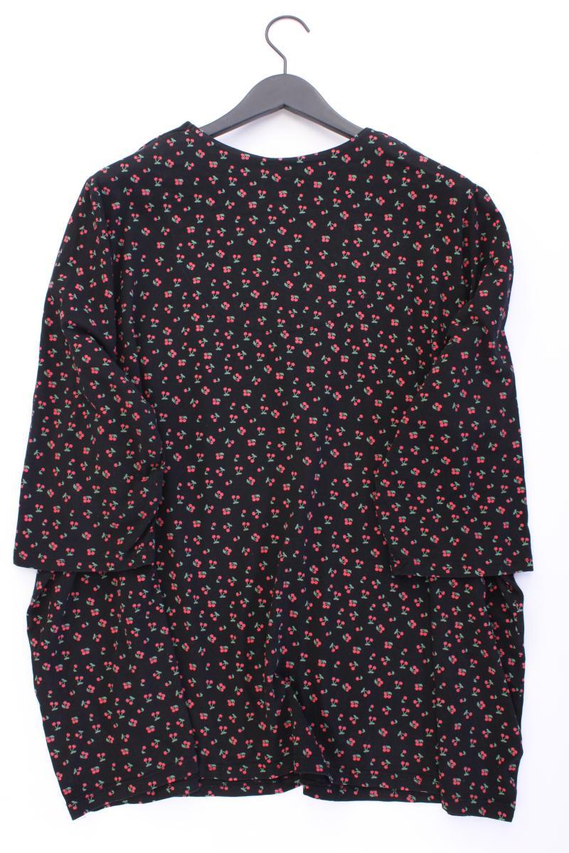 Ulla Popken Shirt mit Kirschmuster Gr. 58/60 3/4 Ärmel schwarz aus Baumwolle