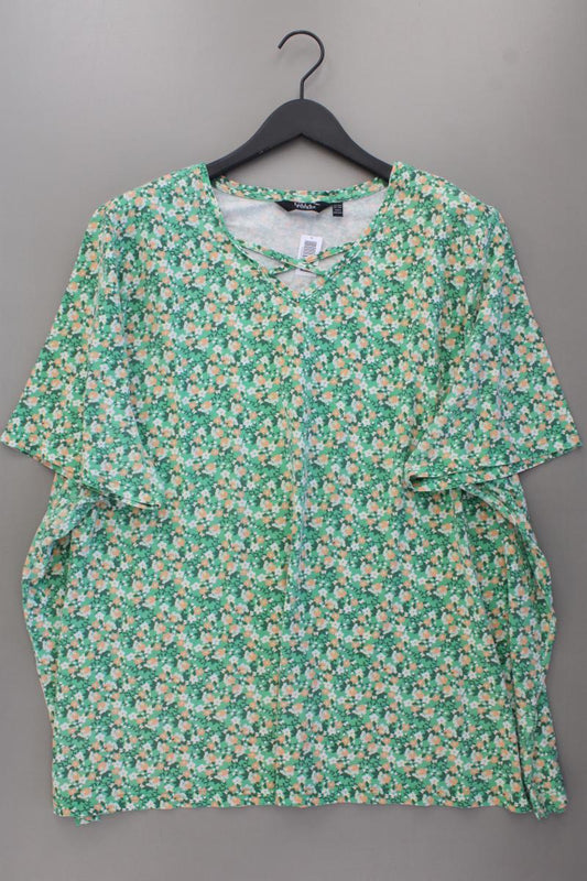 Ulla Popken Printshirt Gr. 58/60 mit Blumenmuster Kurzarm grün aus Baumwolle