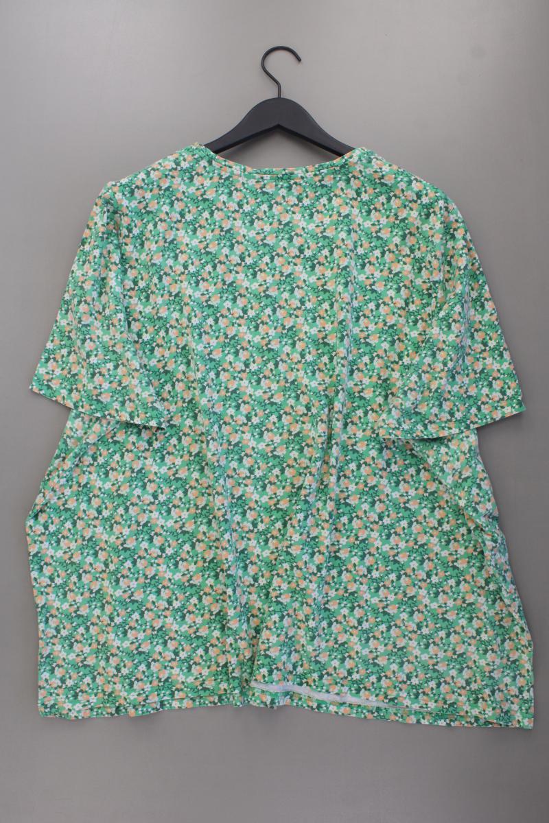 Ulla Popken Printshirt Gr. 58/60 mit Blumenmuster Kurzarm grün aus Baumwolle