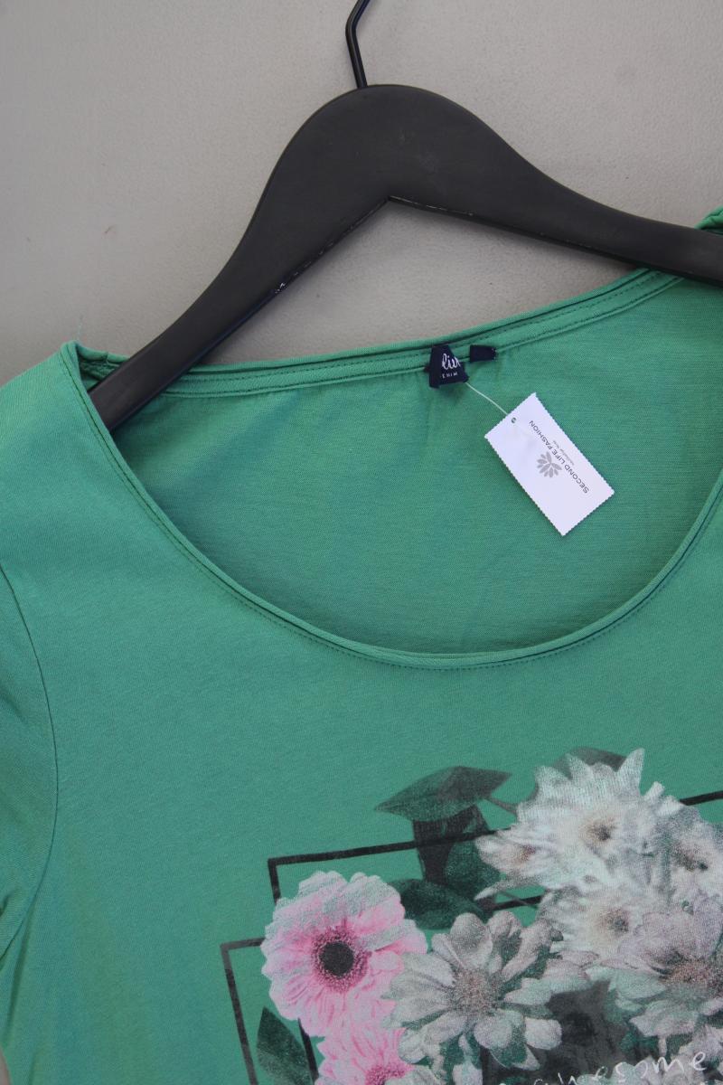 s.Oliver Printshirt Gr. M Kurzarm grün aus Baumwolle