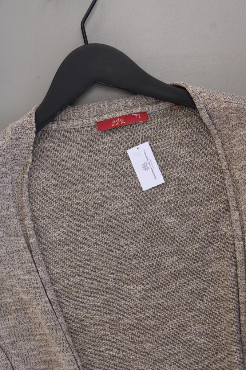 edc by Esprit Strickjacke Gr. L neuwertig Langarm braun aus Viskose
