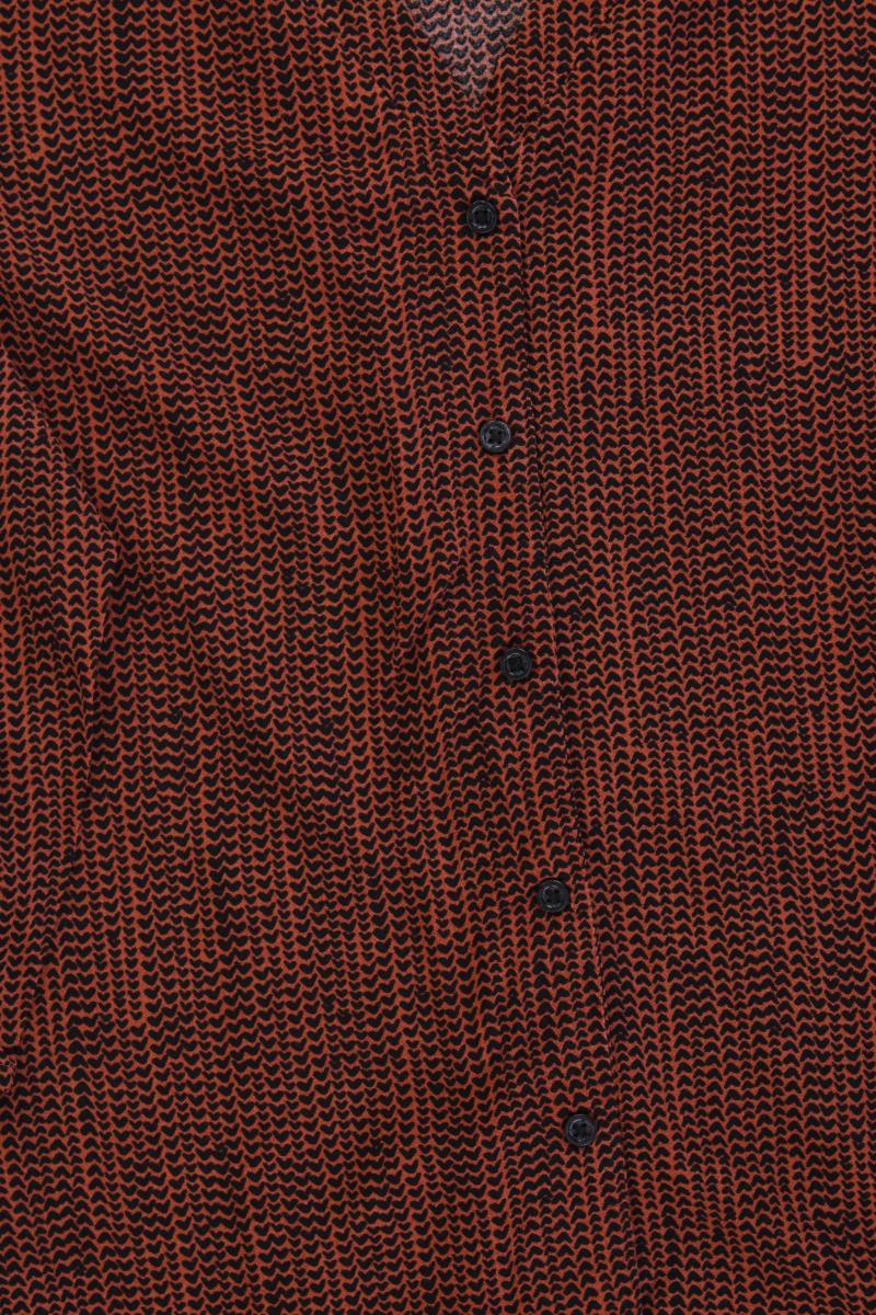 comma, Bluse mit Herzmuster Gr. 42 3/4 Ärmel braun aus Viskose