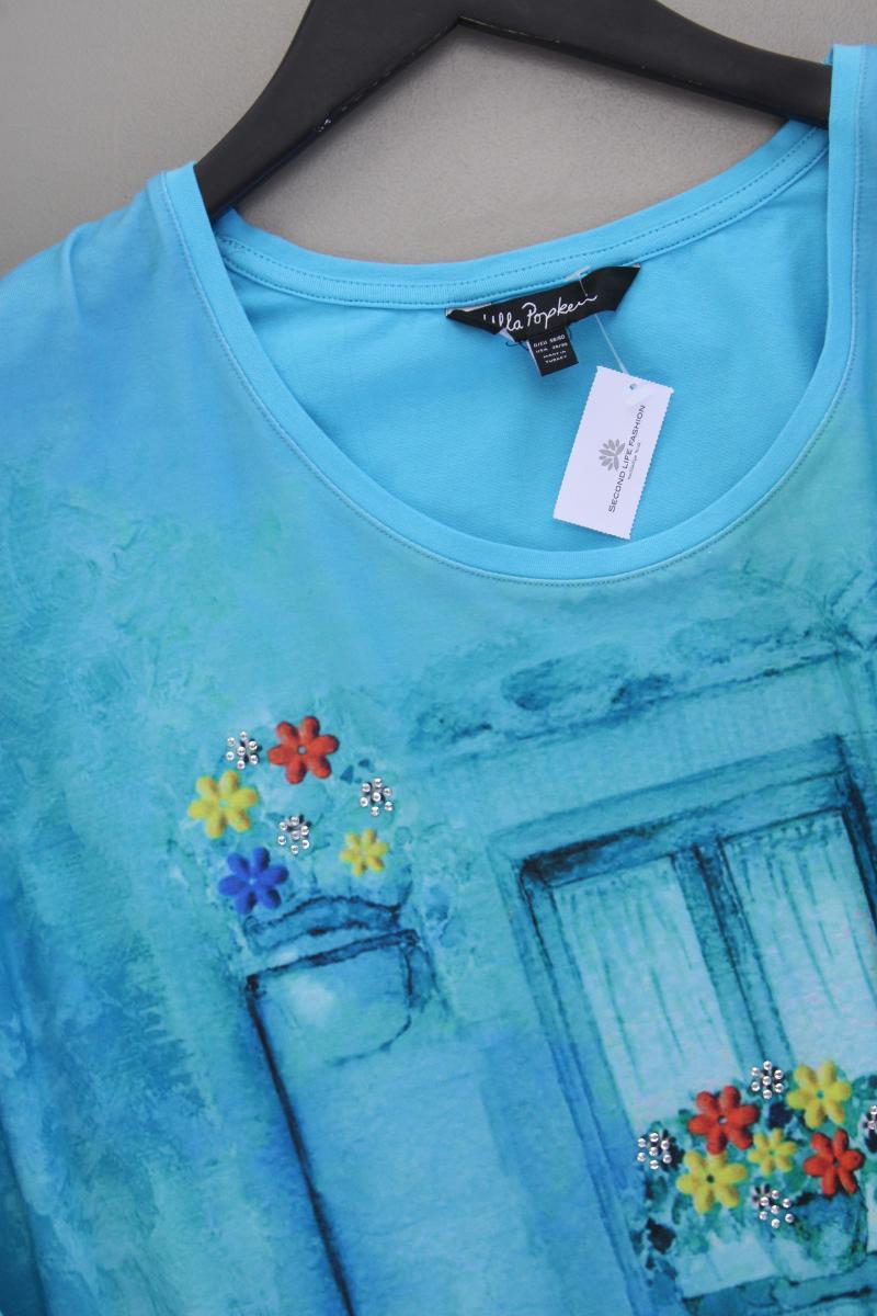 Ulla Popken Printshirt Gr. 58/60 neuwertig Kurzarm türkis aus Baumwolle