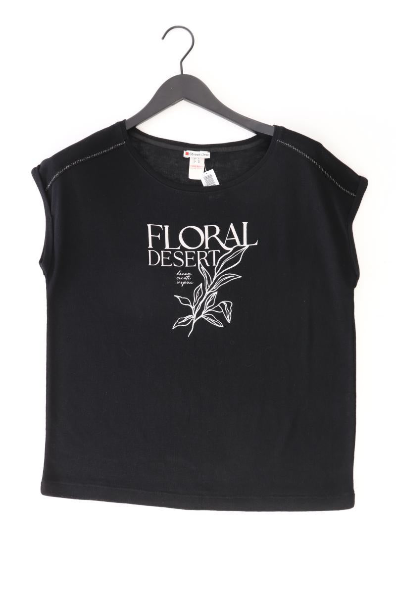 Street One Printshirt Gr. 40 Kurzarm schwarz