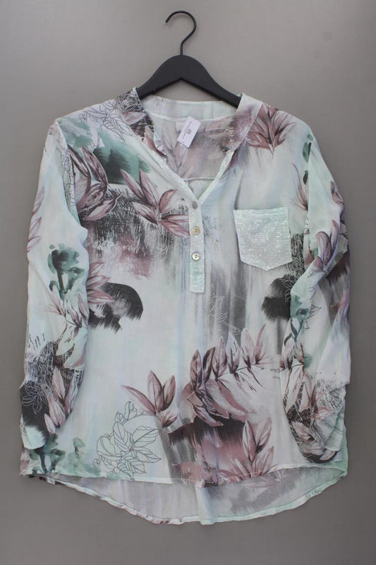 Liberty Bluse mintgrün Gr. L mit Blumenmuster 3/4 Ärmel aus Viskose