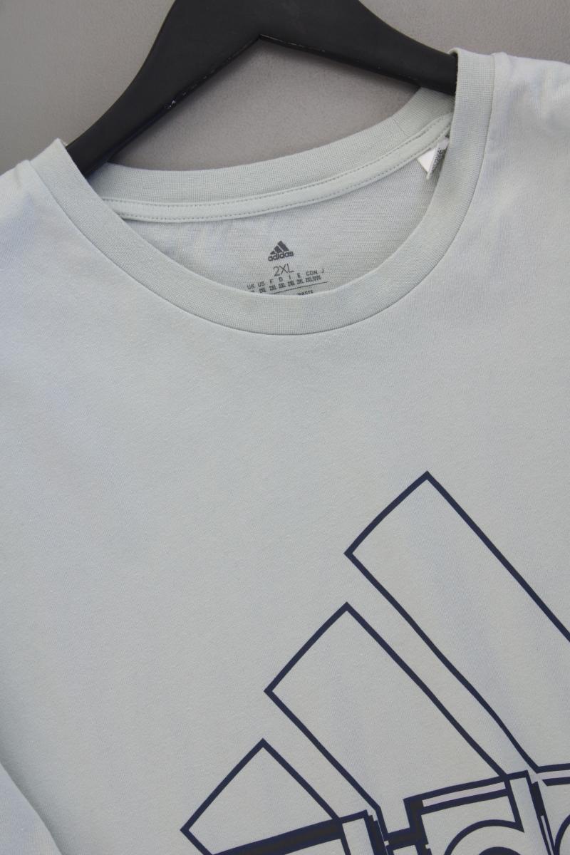 Adidas Shirt mintgrün für Herren Gr. XXL Kurzarm aus Baumwolle