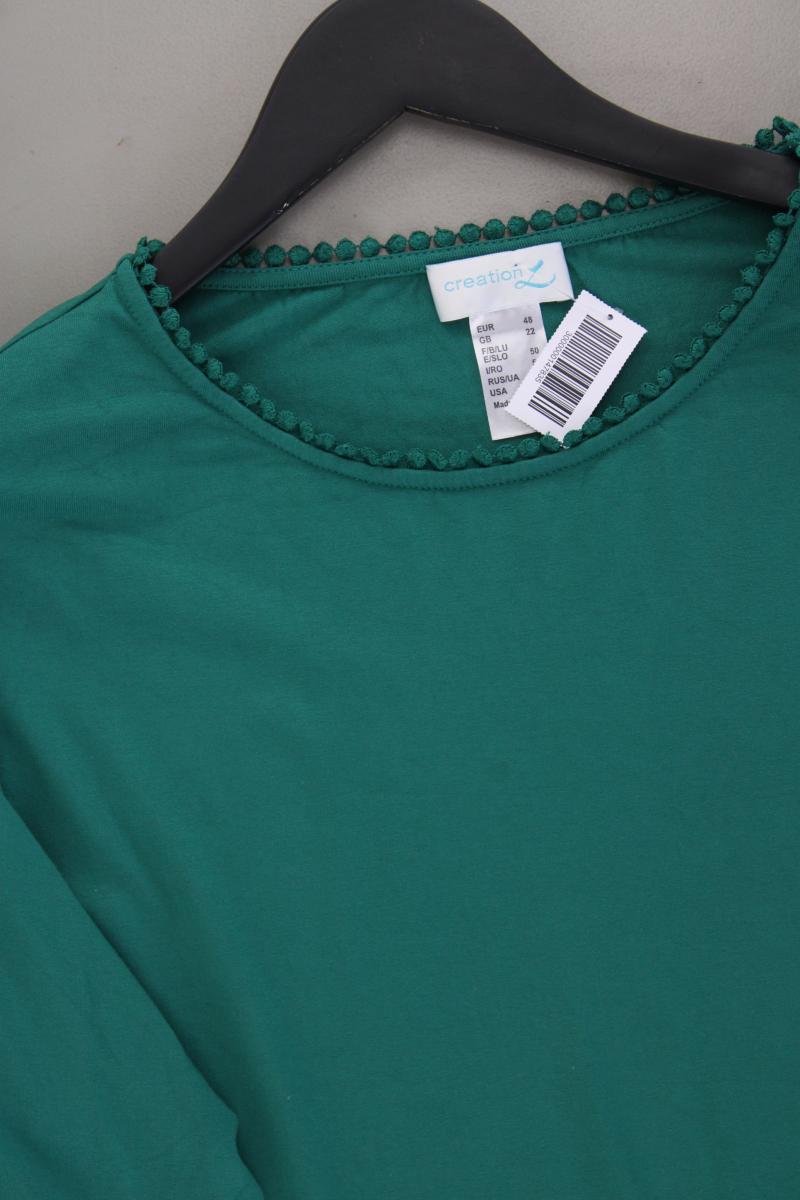 Création L. Shirt Gr. 48 neuwertig 3/4 Ärmel grün aus Viskose