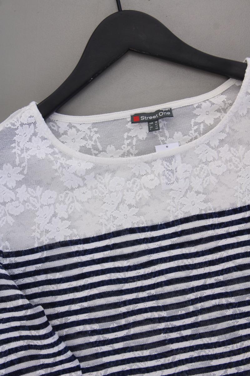 Street One Ringelshirt Gr. 38 gestreift 3/4 Ärmel blau aus Baumwolle