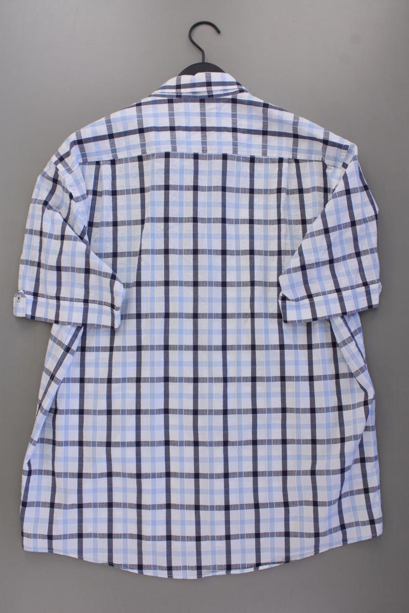 Casa Moda Kurzarmhemd für Herren Gr. XL geometrisches Muster blau aus Baumwolle
