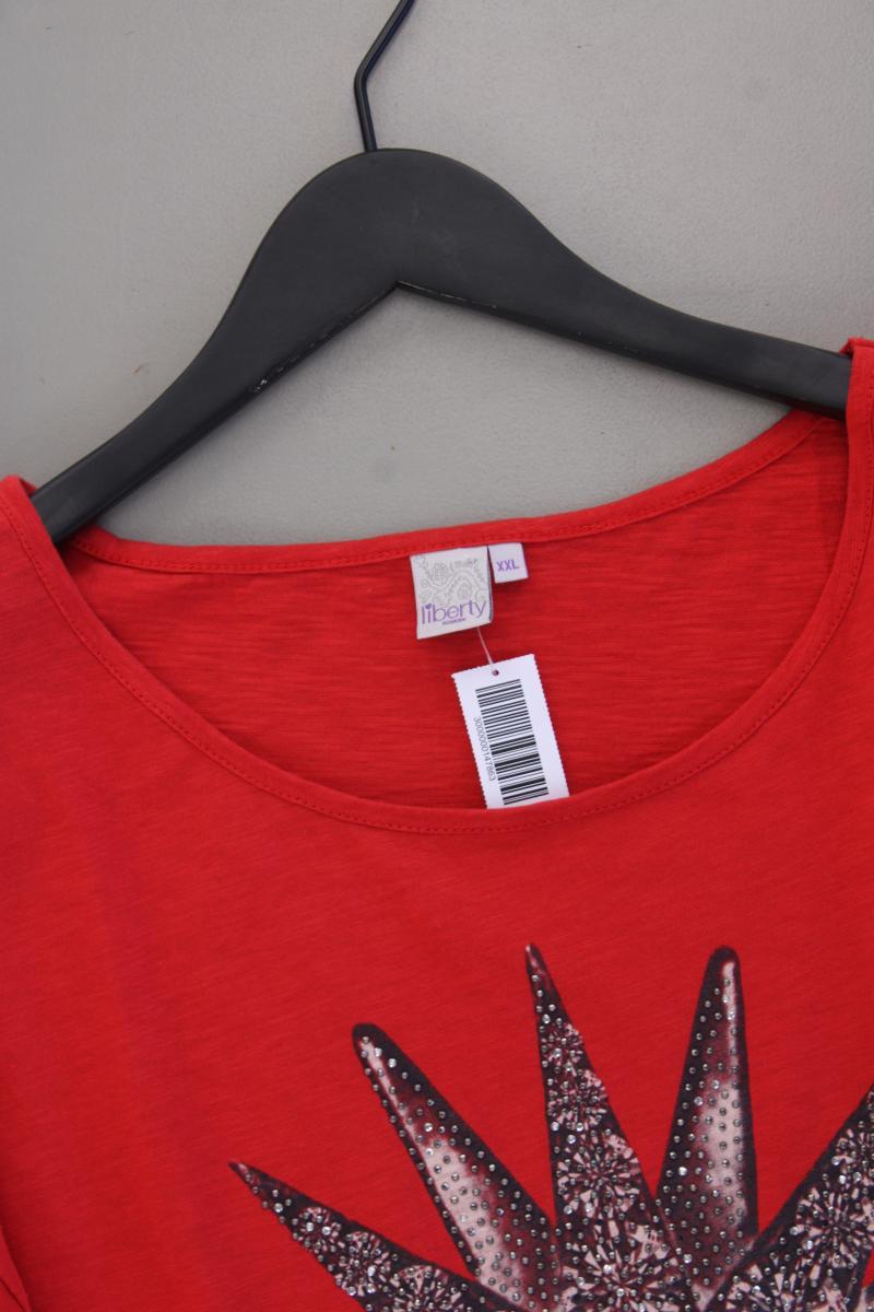 Liberty Printshirt Gr. XXL Kurzarm rot aus Baumwolle