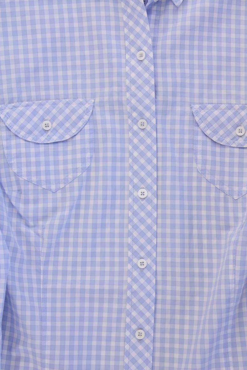 Brax Karobluse Gr. 48 kariert neuwertig Langarm blau aus Baumwolle