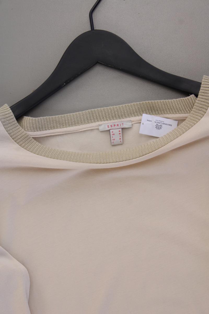 Esprit Longsleeve-Shirt Gr. M neuwertig Langarm creme aus Baumwolle